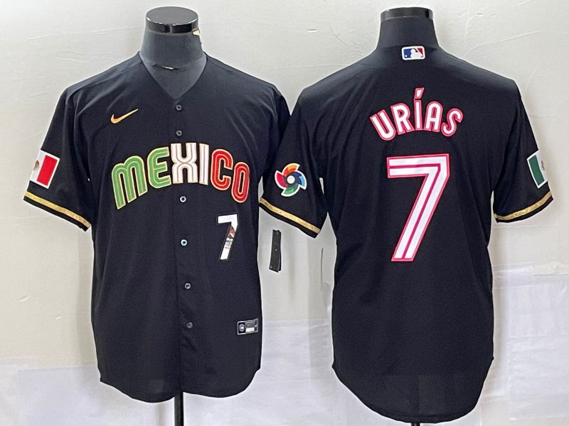 Men 2023 World Cub Mexico #7 Urias Black pink Nike MLB Jersey17->more jerseys->MLB Jersey